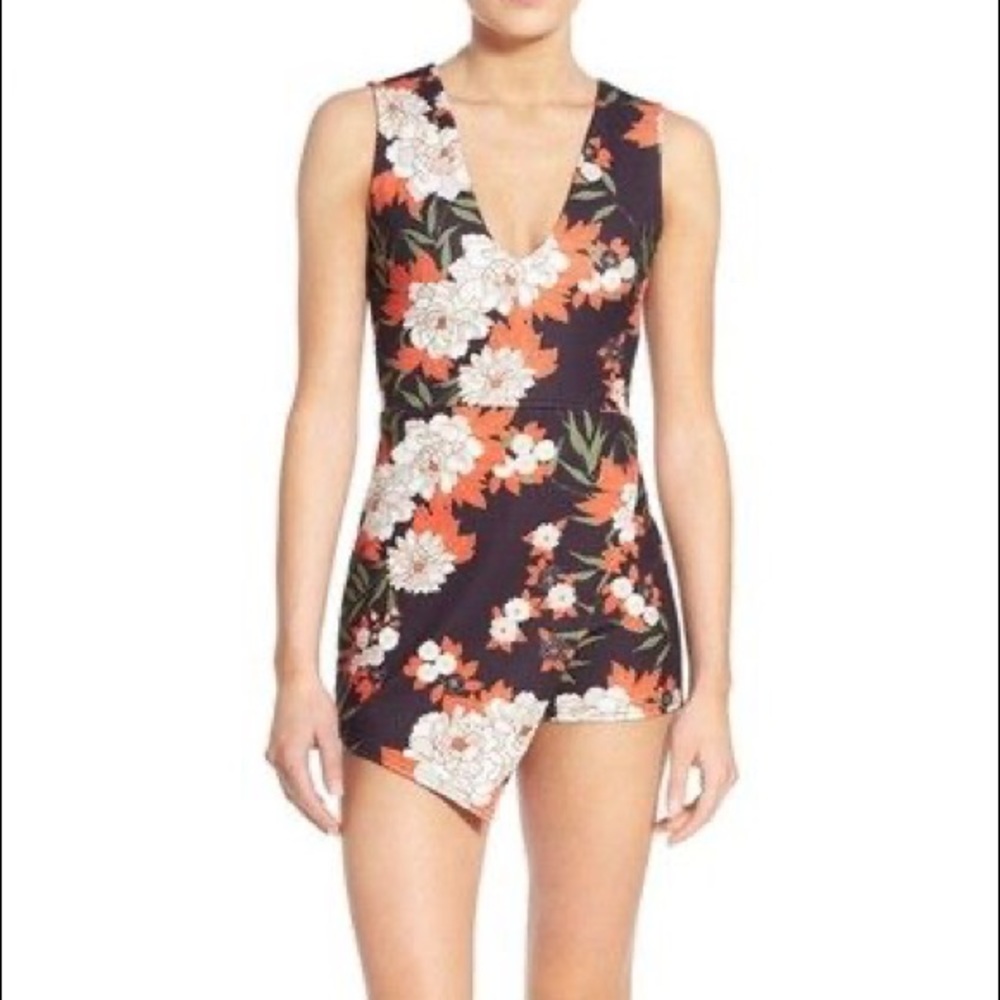 Misguided Floral Skort Romper